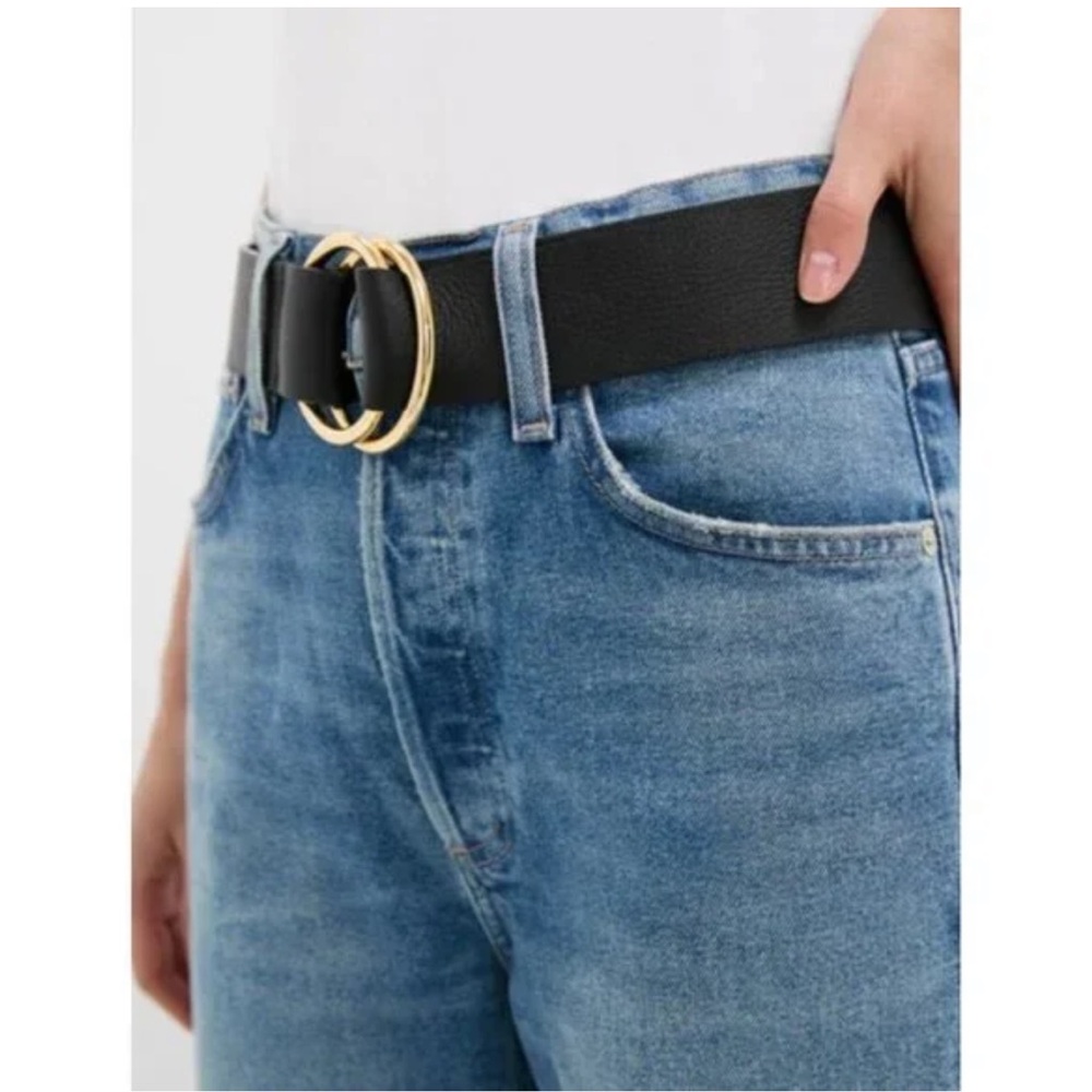 Below the Belt Black with Gold Ring Buckle